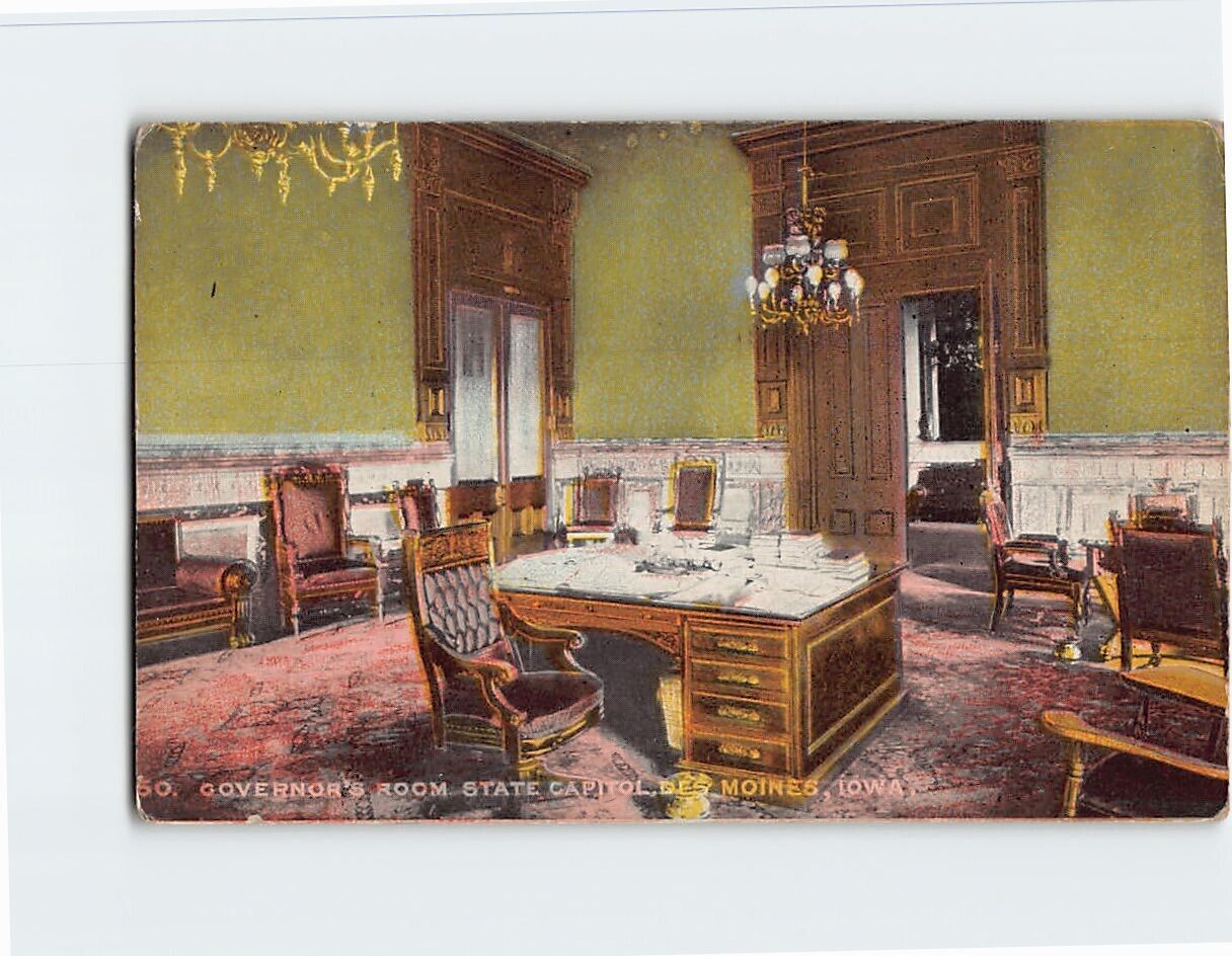 Postcard Governor's Room State Capitol Des Moines Iowa USA