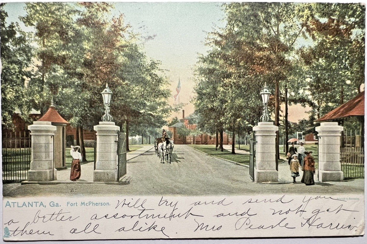 1906 FORT MCPHERSON ATLANTA GEORGIA Tuck Postcard Series 2267 Horses C1