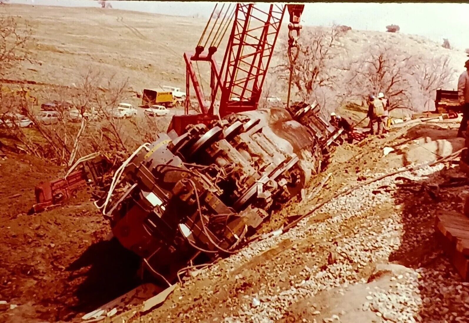 35mm Slides Train Accident Derailed Brawley, California Lot of 11 Slides