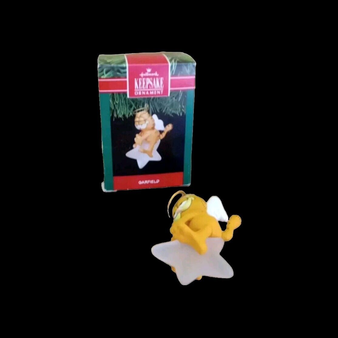 Hallmark Keepsake Ornament Garfield Cat Angel Wings Star 1991 with Box