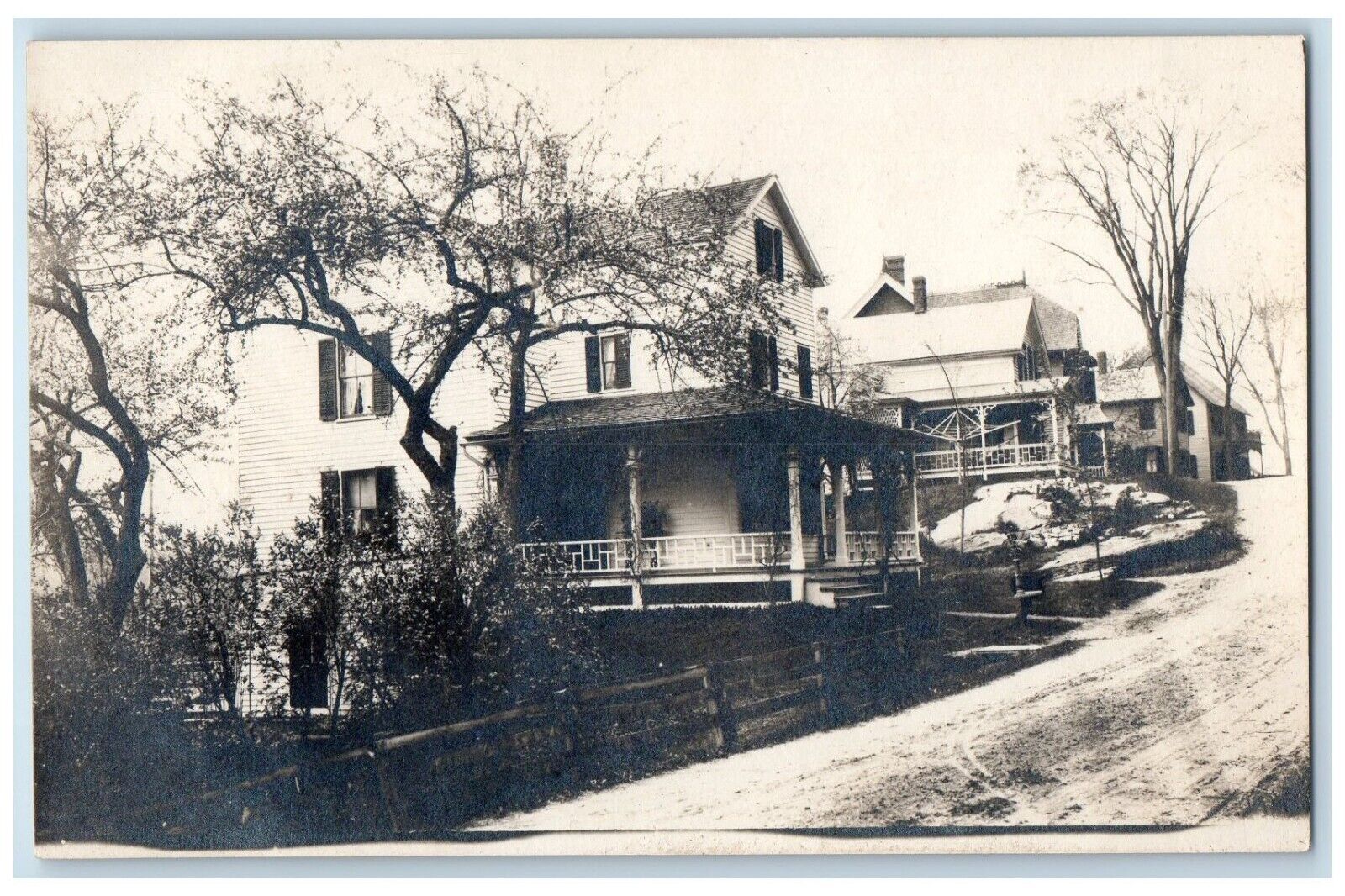 c1910's Residence Home Dirt Road Lee Massachusetts MA RPPC Photo Postcard