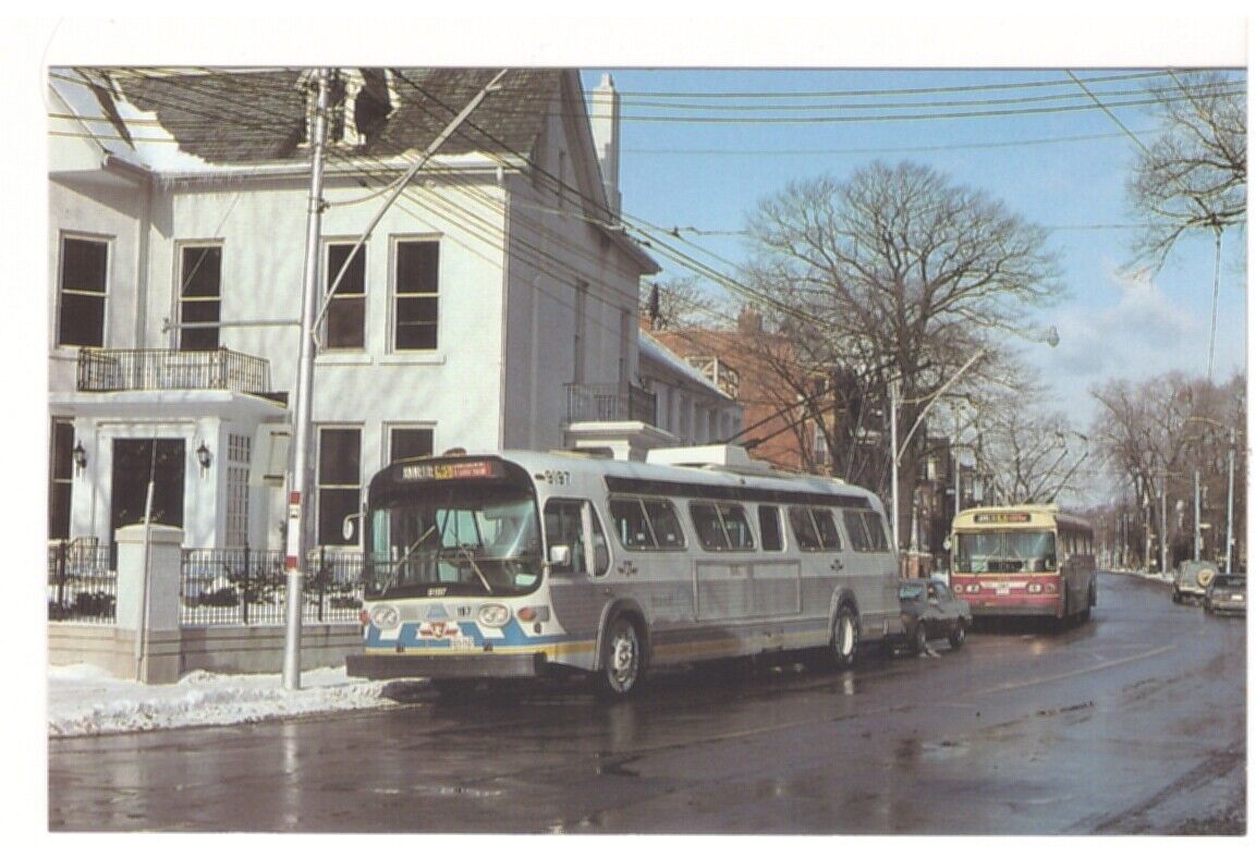 Last Day Of TTC Trolley Coach Operation, 1992, Bedford Road Toronto Postcard NOS