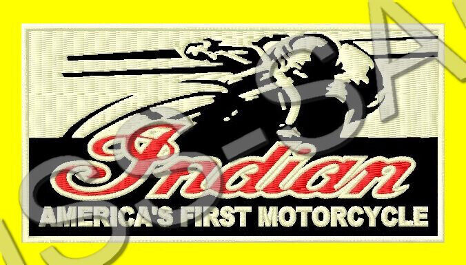 INDIAN AMERICA´S FIRST MOTORCYCLE EMBROIDERED PATCH IRON/SEW ON ~4-1/8\