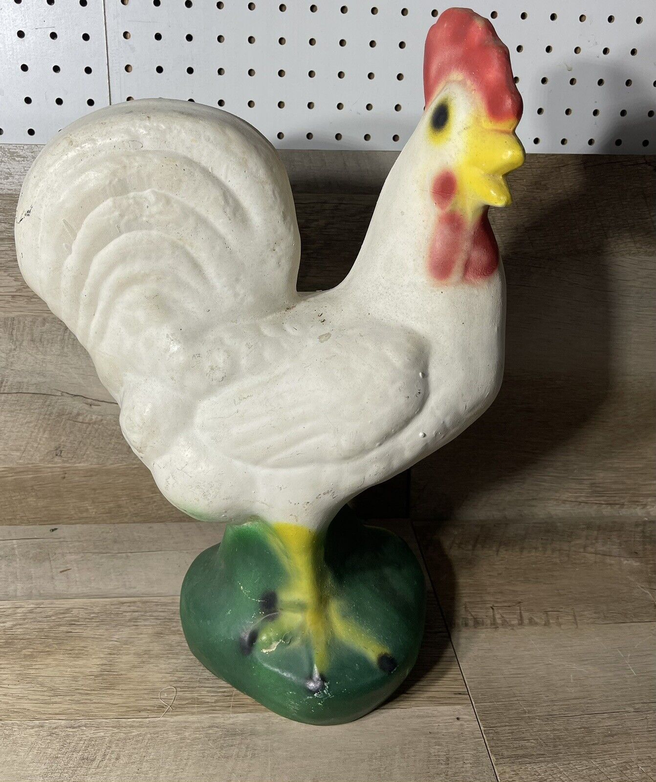 1940’s Ceramic Chicken Yard Statue 17” Tall Read