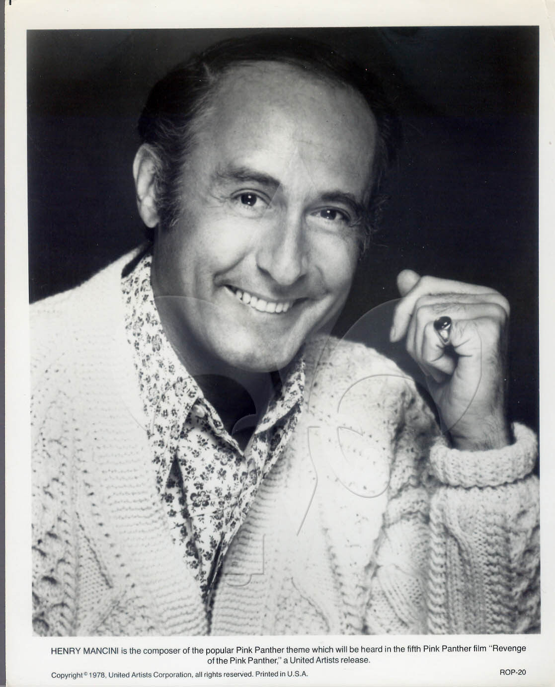 Vintage Photo 1978 HENRY MANCINI Composer PINK PANTHER Series United Artists