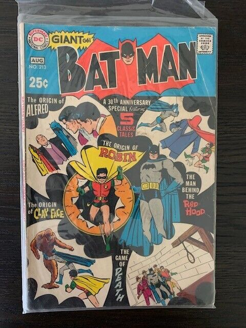-20% 5/26 -DC Comics August 1969, No. 213 Batman Giant 30th Anniversary Special