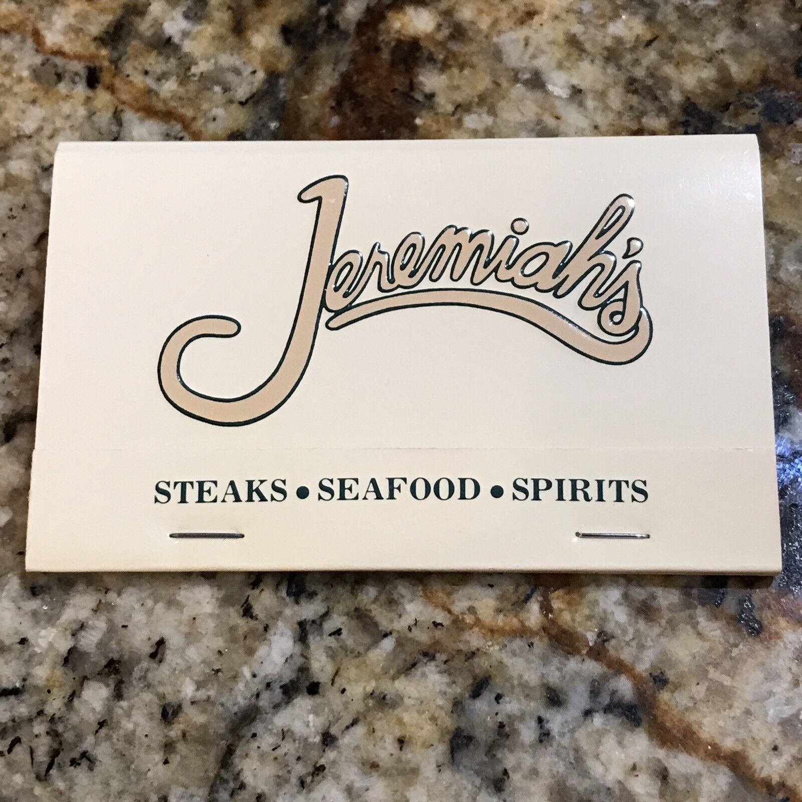 Vintage Matchbook Jeremiah\'s  Steaks Seafood Spirits Cali-Nevada-Texas