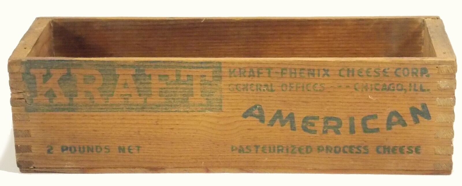 Kraft Phenix Dovetailed 2 Lb. Cheese Box American Process Cheese Clean
