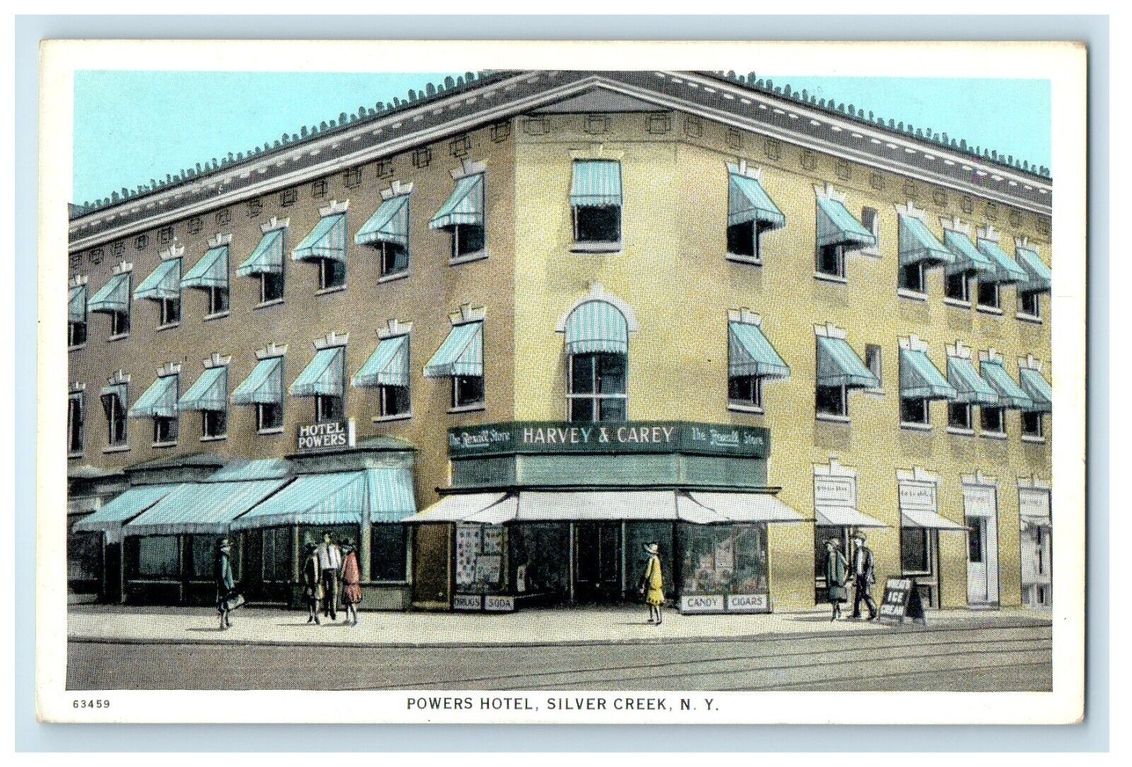 c1930\'s Powers Hotel Harvey & Carey Shop Silver Creek New York NY Postcard
