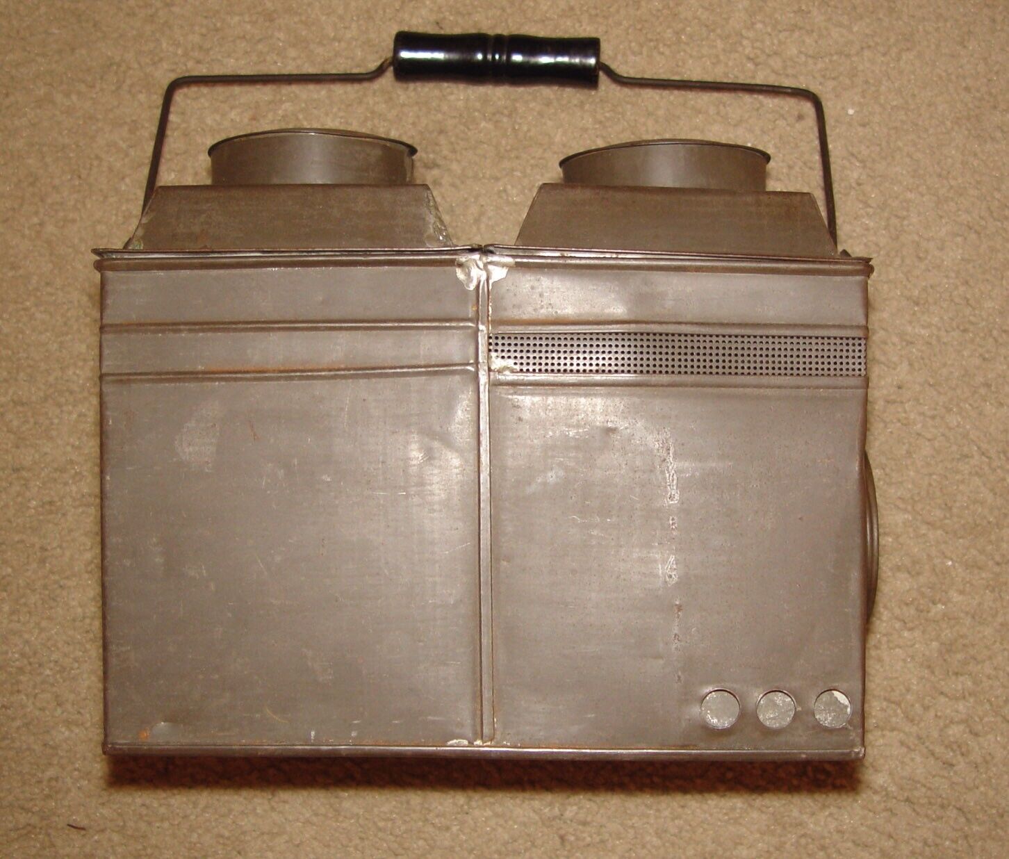 Rare Antique Railroad or Coal Miner\'s Double Lunch Box Pail & Kerosene Lantern
