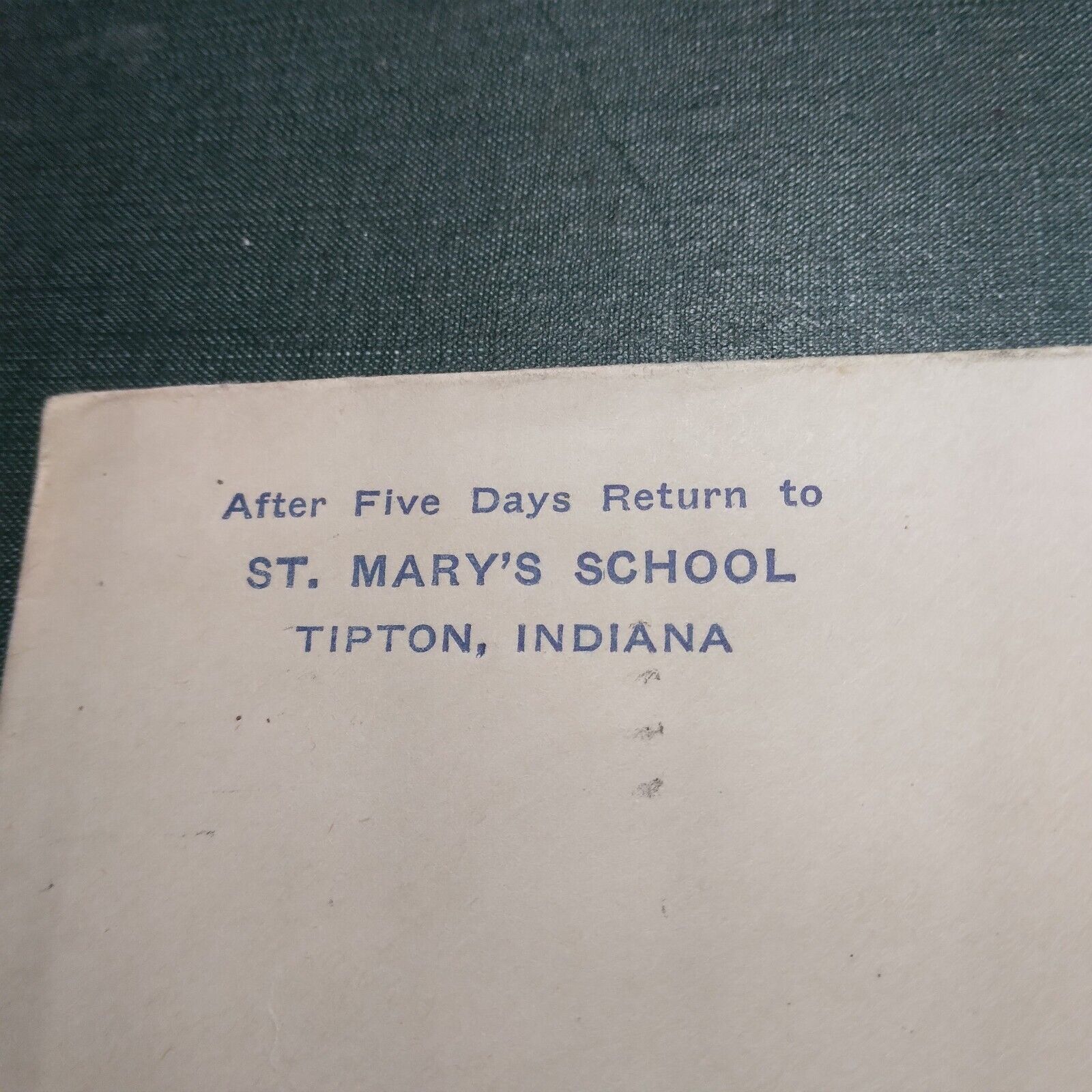 1920 Tipton Indiana\'s St Mary\'s School Cover. Nice Scott\'s #499 Attached. 