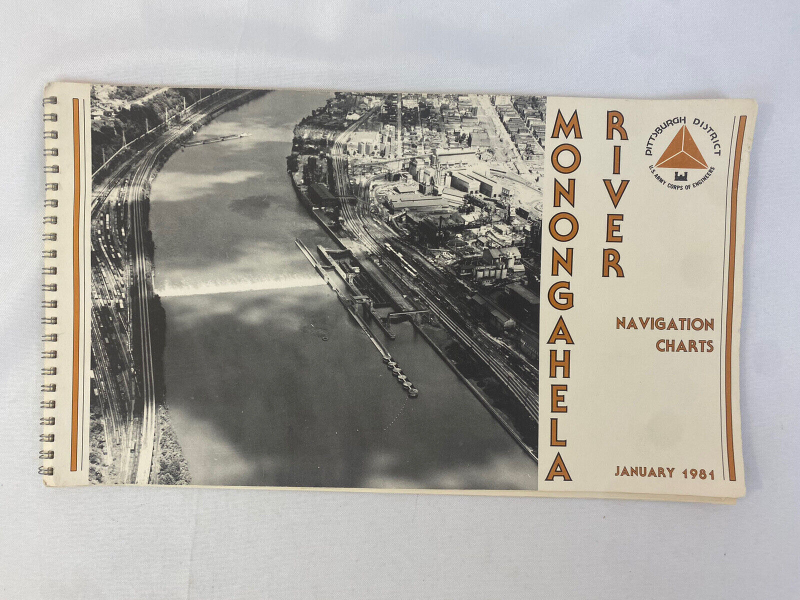 1981 MONONGAHELA RIVER NAVIGATION CHARTS PITTSBURGH District US ARMY Fast Ship