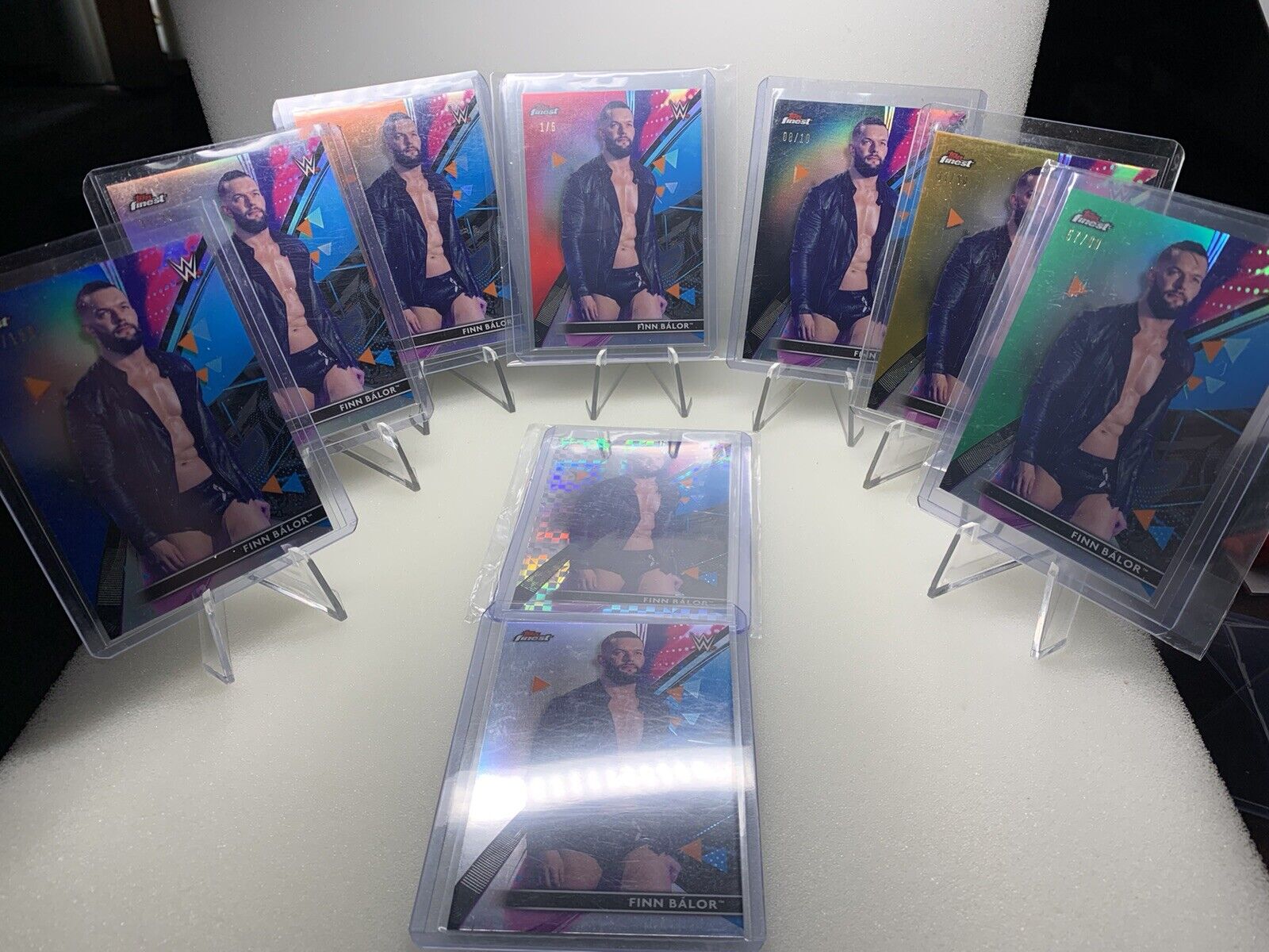 2021 TOPPS FINEST WWE 🔥FINN BALOR RAINBOW🔥BASE TO RED /5 💥ONLY MISSING 1/1 💥