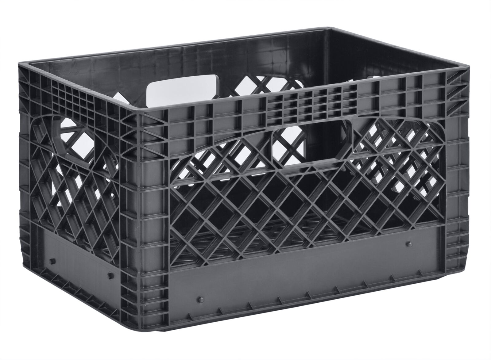 New  24QT Plastic Heavy-Duty Milk Crate, Black