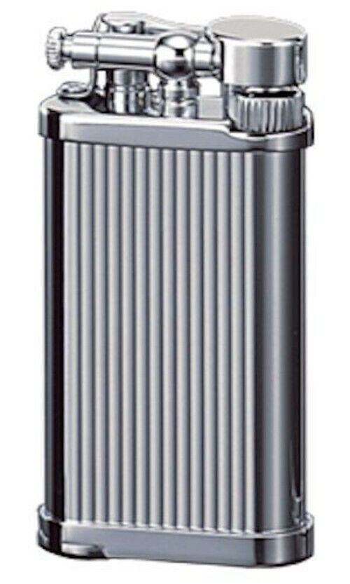 IM Corona Old Boy Pipe Lighter Chrome with Lines 64-3306 New in Box
