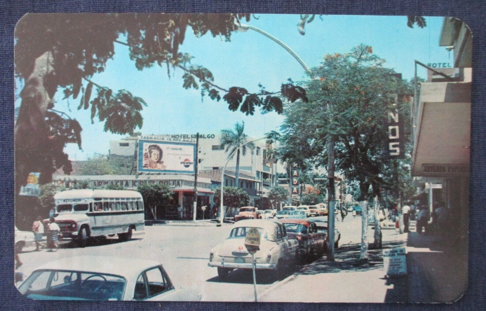 1960s Los Mochis Sinaloa Mexico Street Scene & Cars Bus Postcard