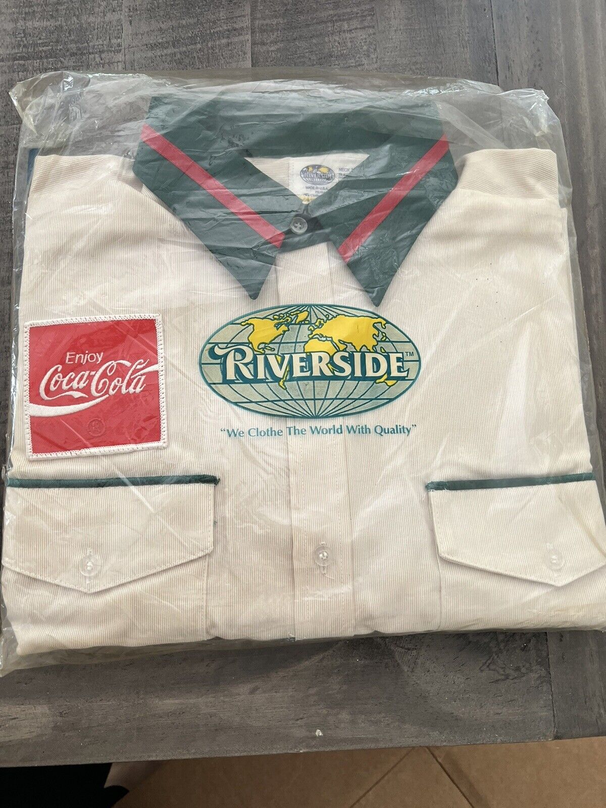 Vintage Coca-Cola Coke Uniform Shirt Riverside Long Sleeve Medium Open Package