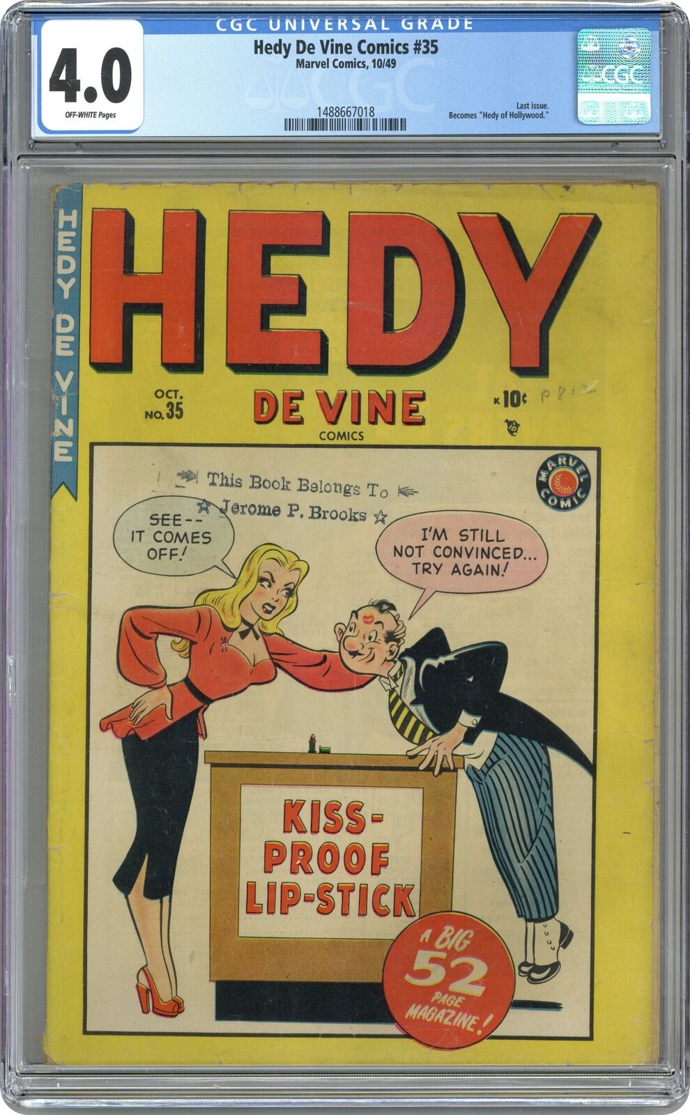 Hedy De Vine Comics #35 CGC 4.0 1949 1488667018