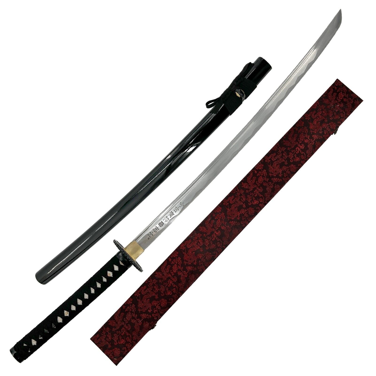 41 Last Samurai Hand Forged Full Tang Katana Pin Wheel Design Carbon Steel Blade