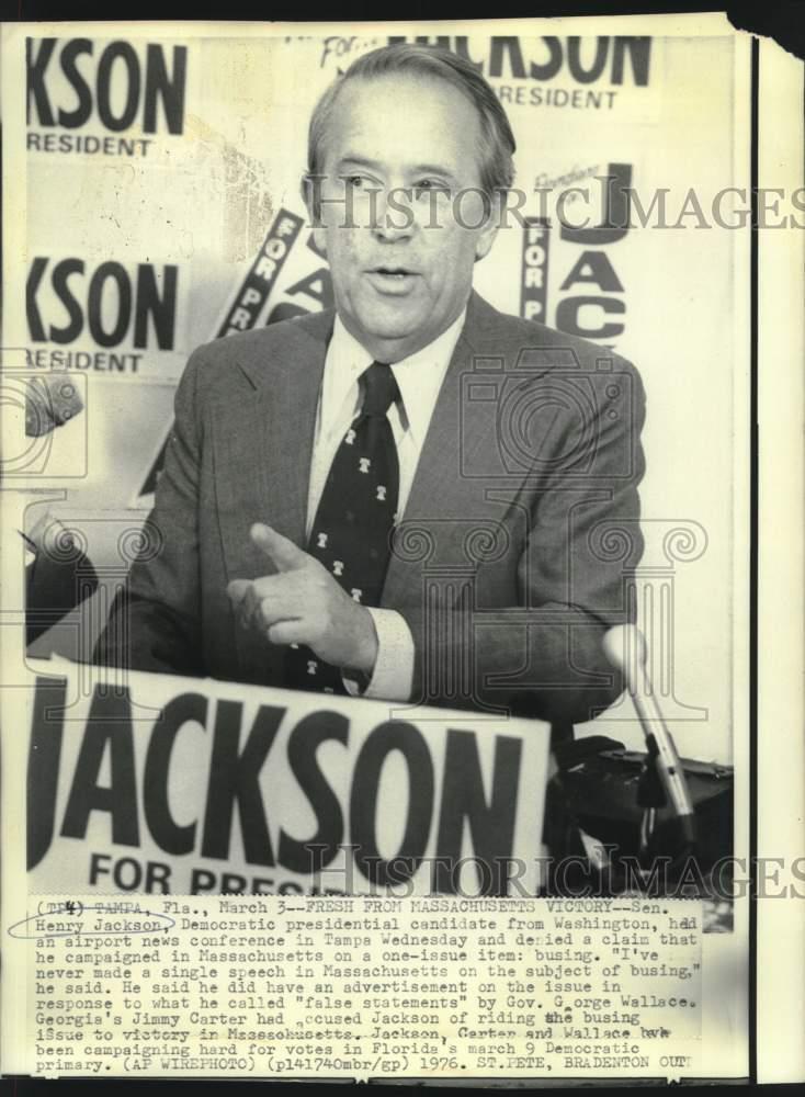 1976 Press Photo Presidential candidate Henry Jackson at Tampa news conference