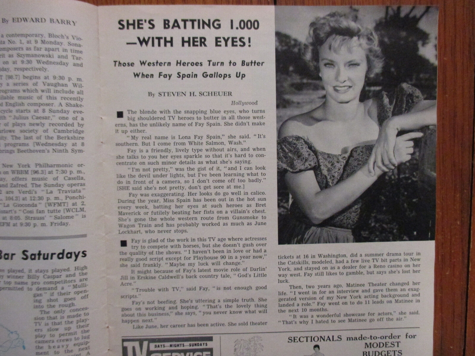 Nov 1, 1958 Chicago Daily Tribune TV Magazine(FAY  SPAIN/BARBARA LUNA/ERNIE FORD