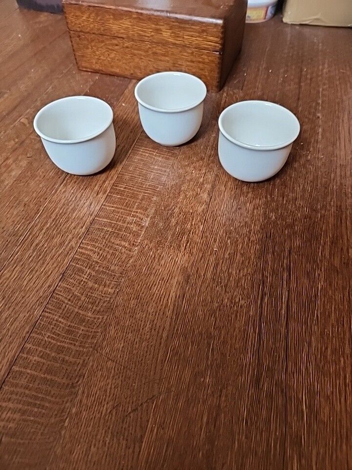 Vintage Lot of 3 Ramekin Small Custard Cups Bowls WHITE Glass Williams-Sonoma 