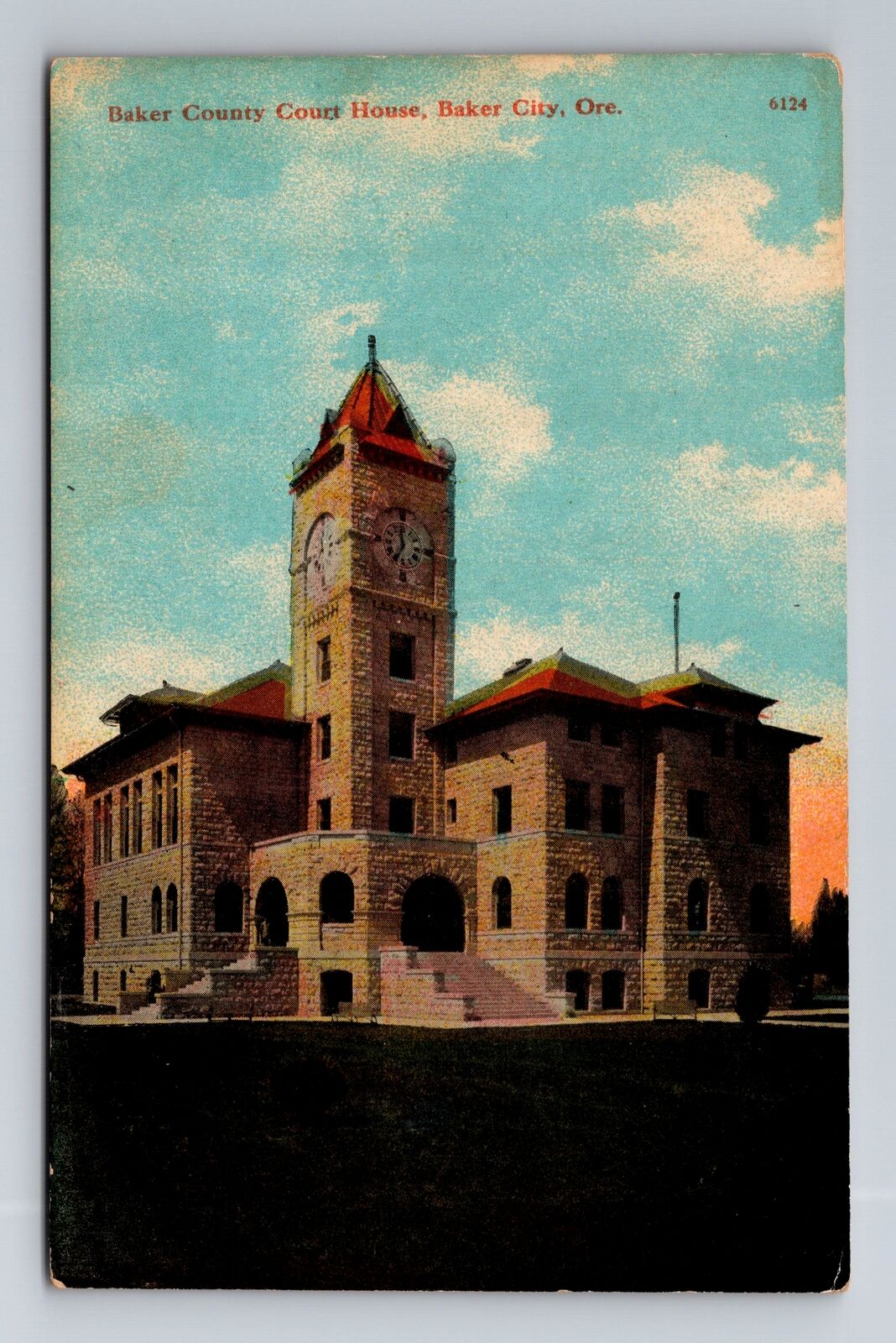 Baker City OR-Oregon, Baker County Court House, Antique Vintage Postcard