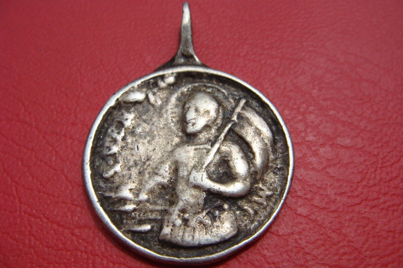 Vatican ANTIQUE 17 th cent ST. VENANTIUS Catherine of Siena silver Medal Pendant