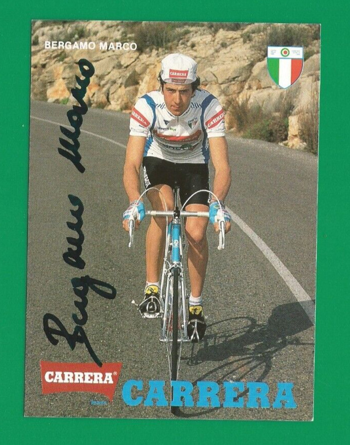 CYCLING cycling card BERGAMO MARCO team CARRERA 1987 signed