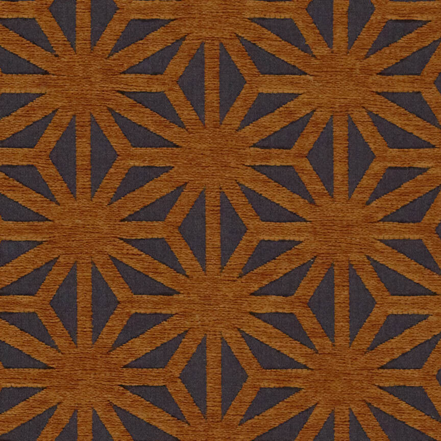ARC COM Stain Resist Geometric Uphol Fabric- Kirigami Chestnut 6.90 yd AC-60324