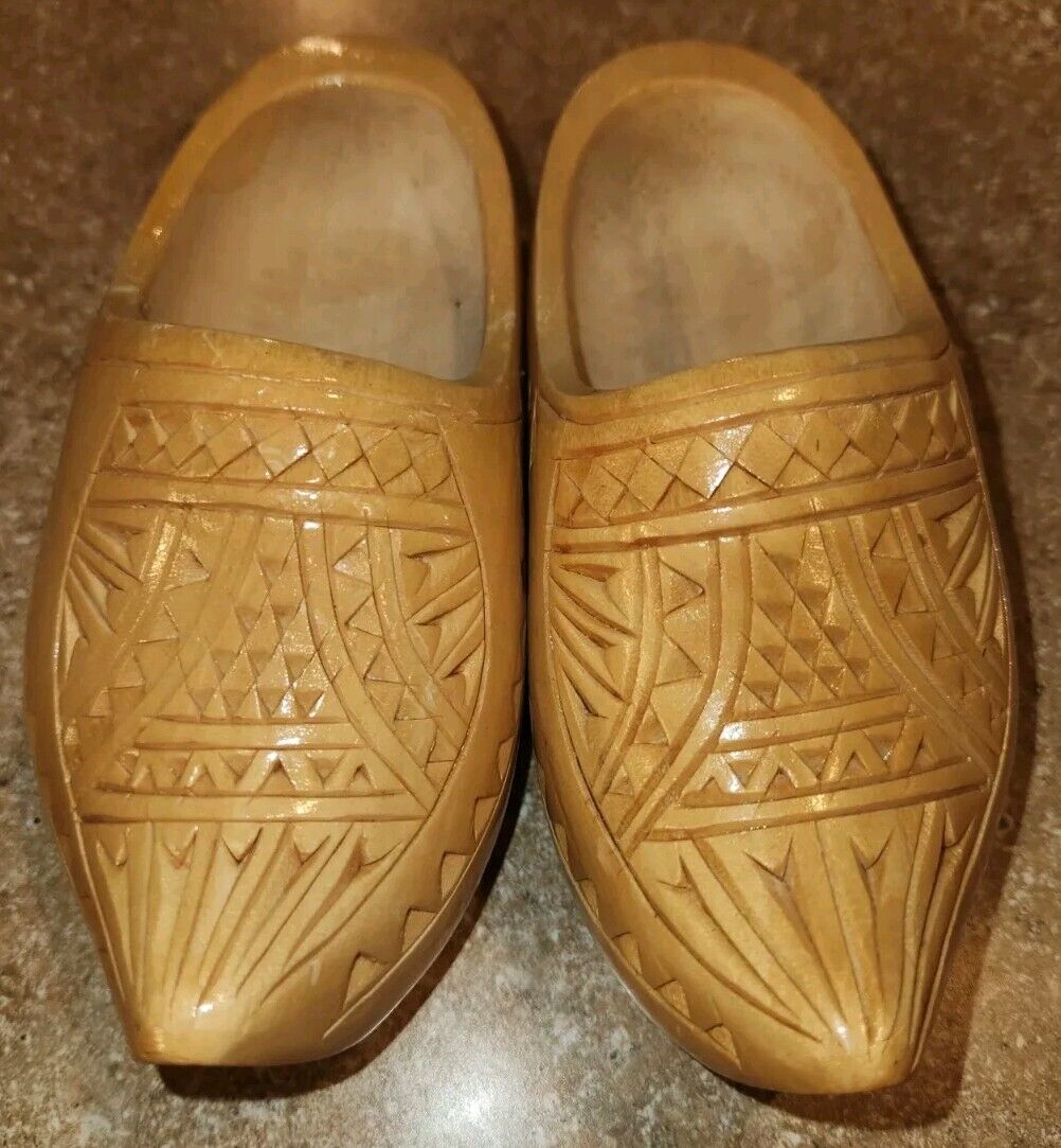 Authentic Dutch Wooden Shoes Clogs Carved