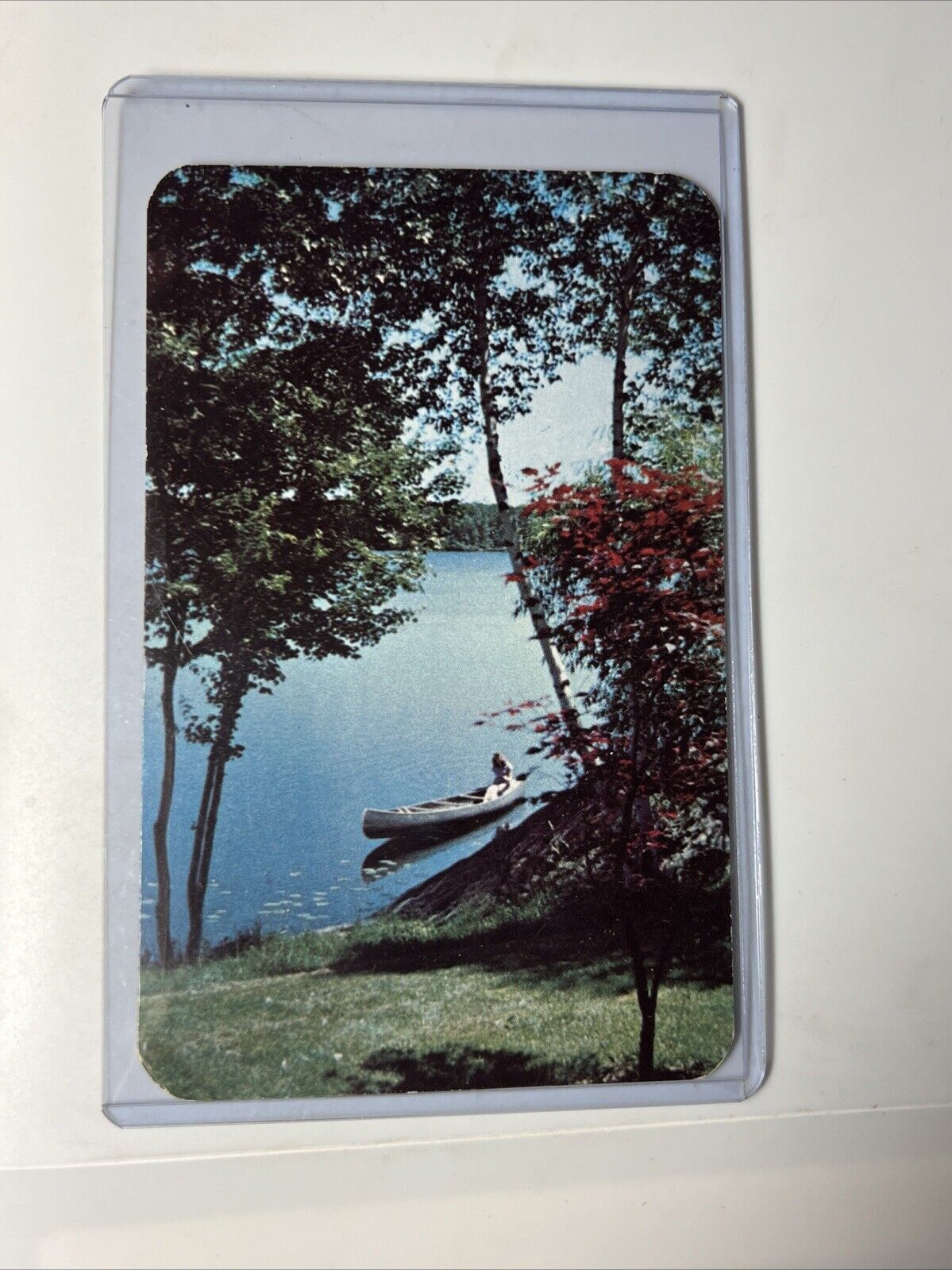 Vintage Postcard Canoeing On A Lake In The Pocono Mts Pennsylvania 1951