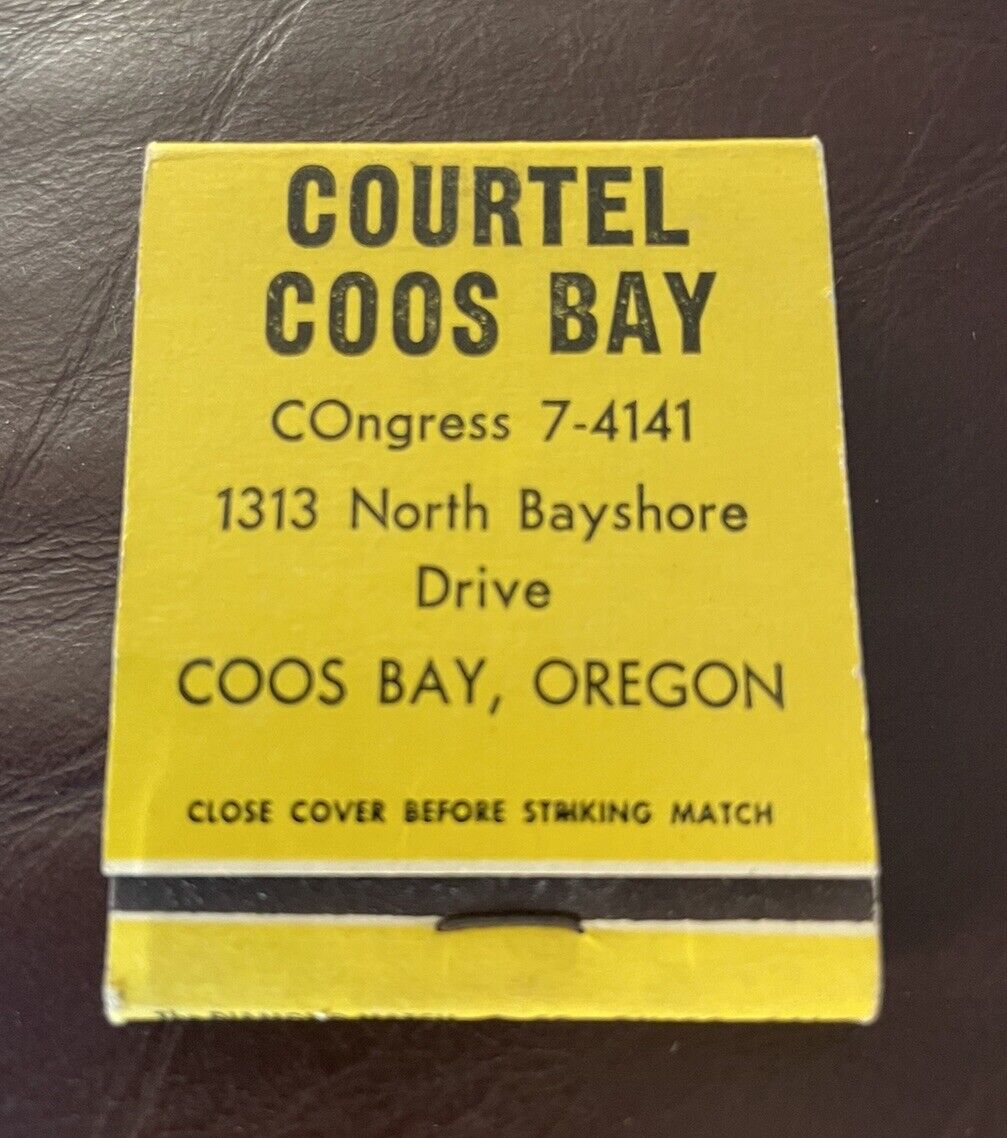 Vintage 1940’s -50’s Courtel Coos Bay Best Western Motel Matchbook Full Unstruck