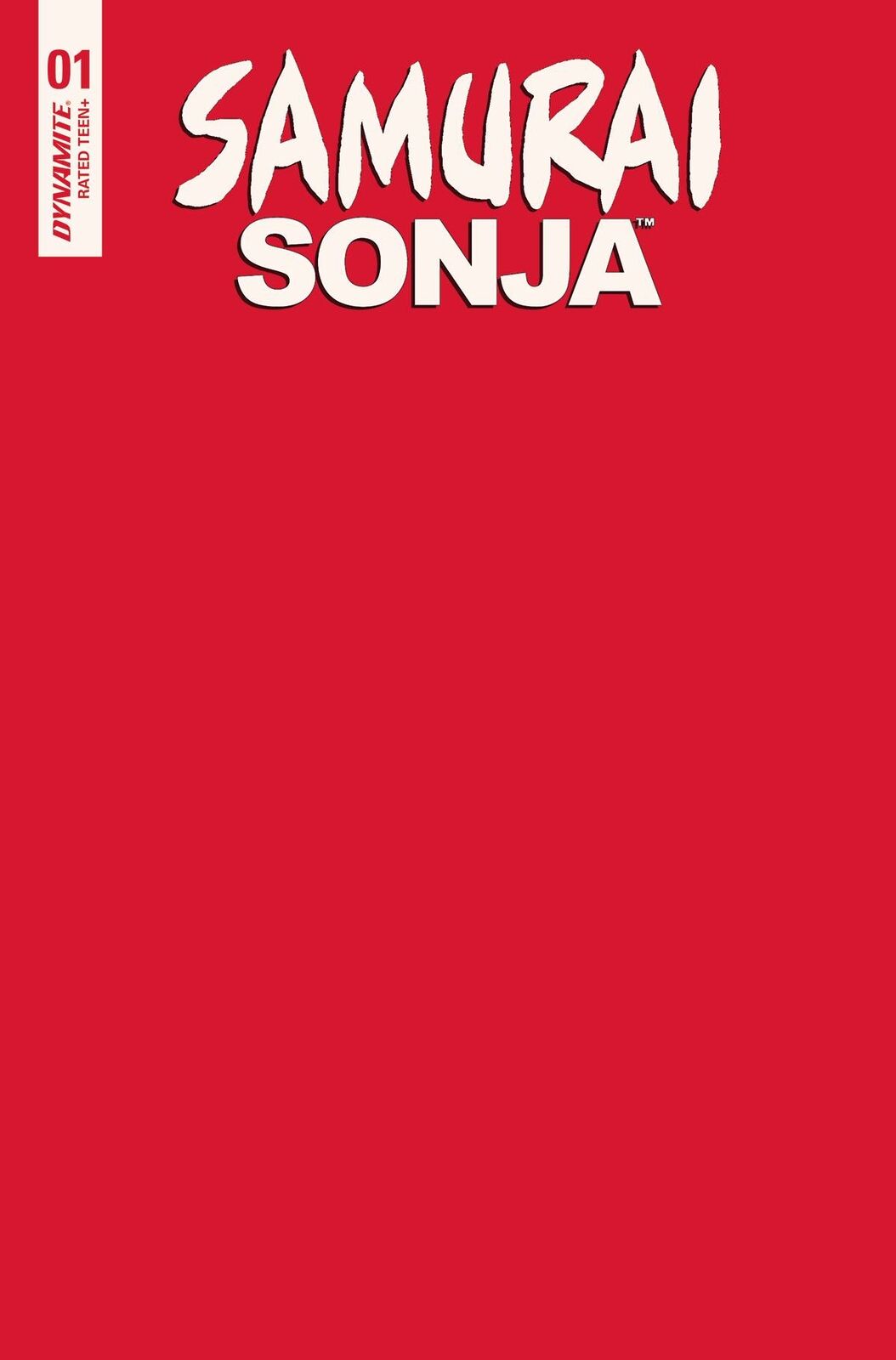 Samurai Sonja #1 Red Blank Authentix Variant Cover