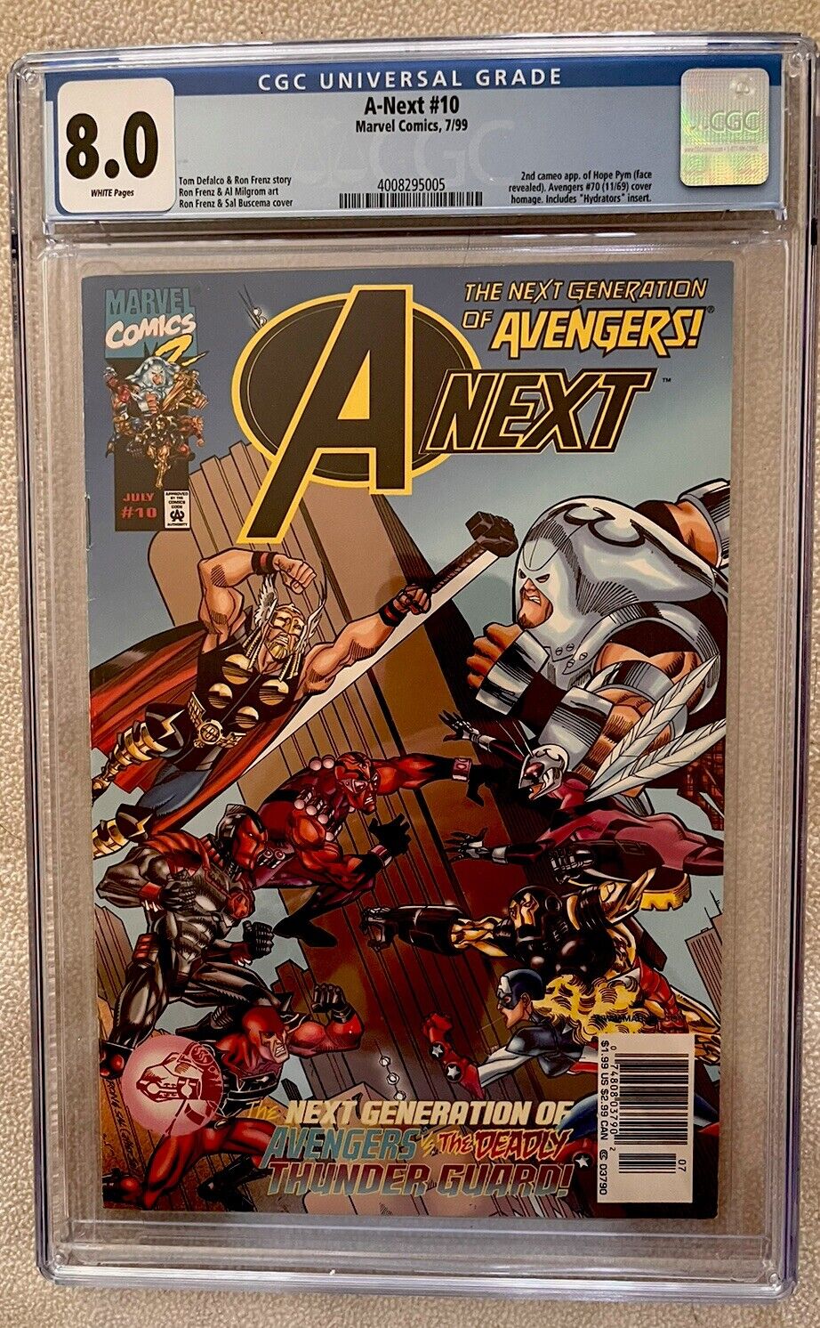 A-NEXT #10 2ND  CAMEO APP OF HOPE PYM (FACE REVEALED) CGC 8.0 KEY ISSUE