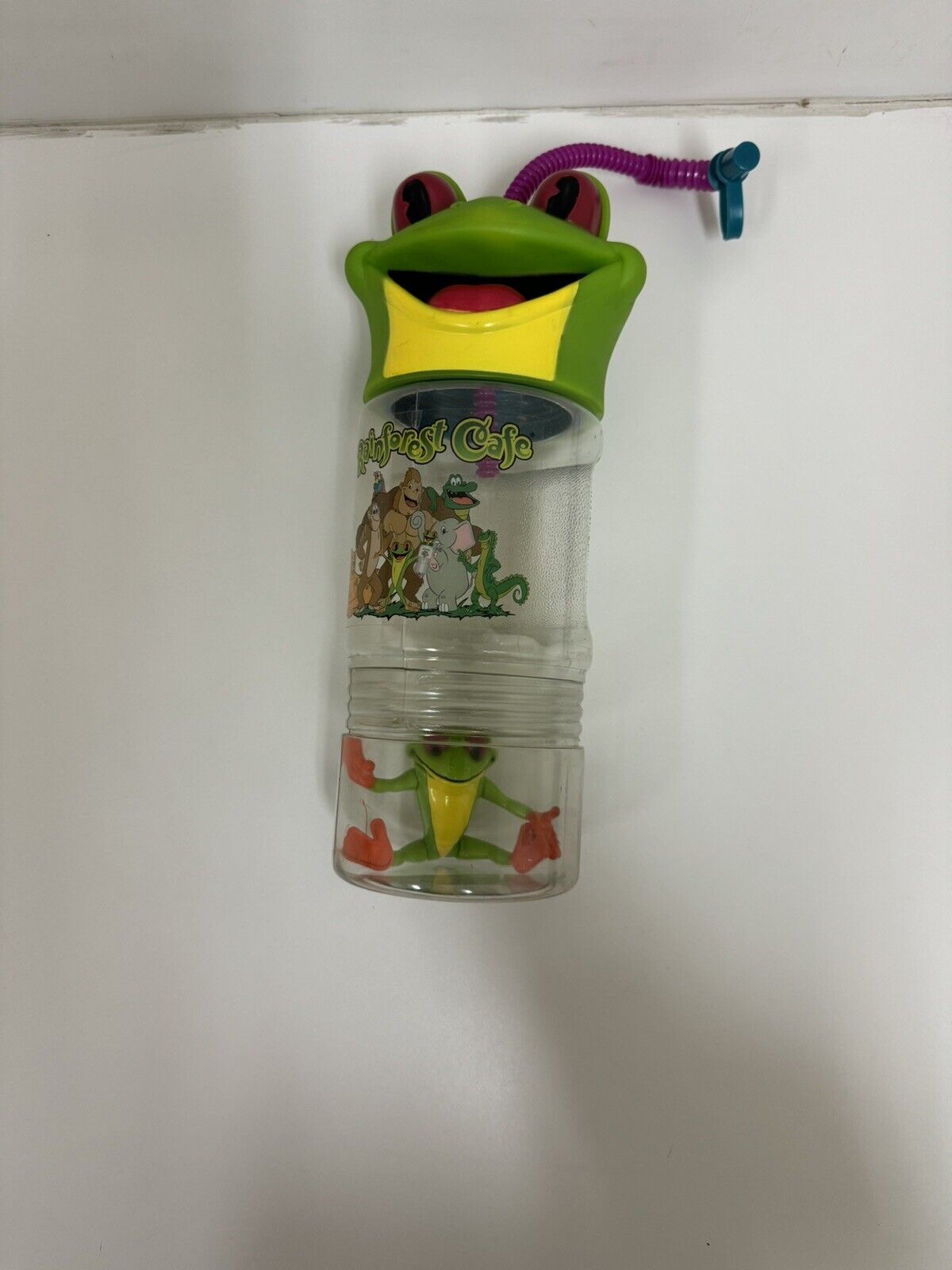 Rainforest Cafe Frog Souvenir Travel Mug With Straw , & Cha Cha Figurine