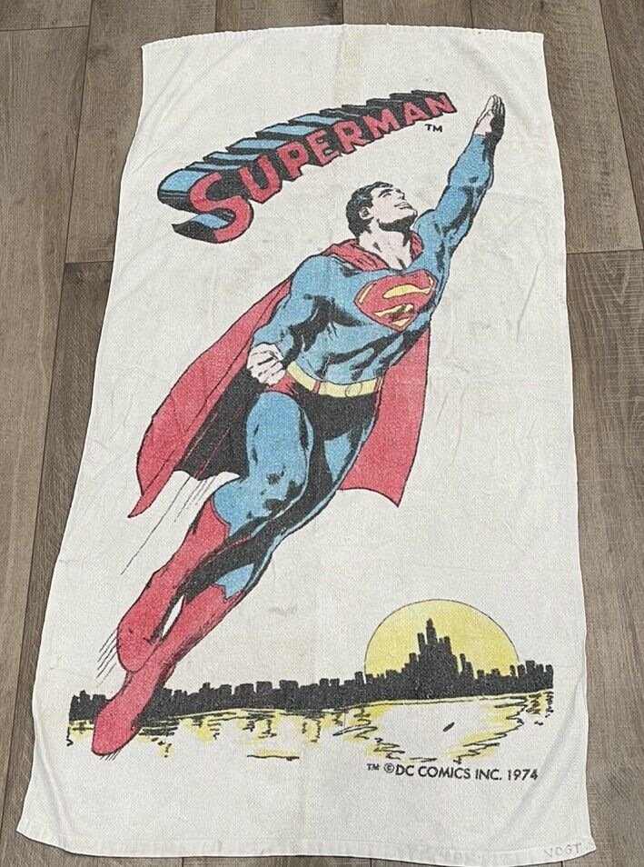 Vintage DC Comics Superman 1974 Beach Towel Full Size