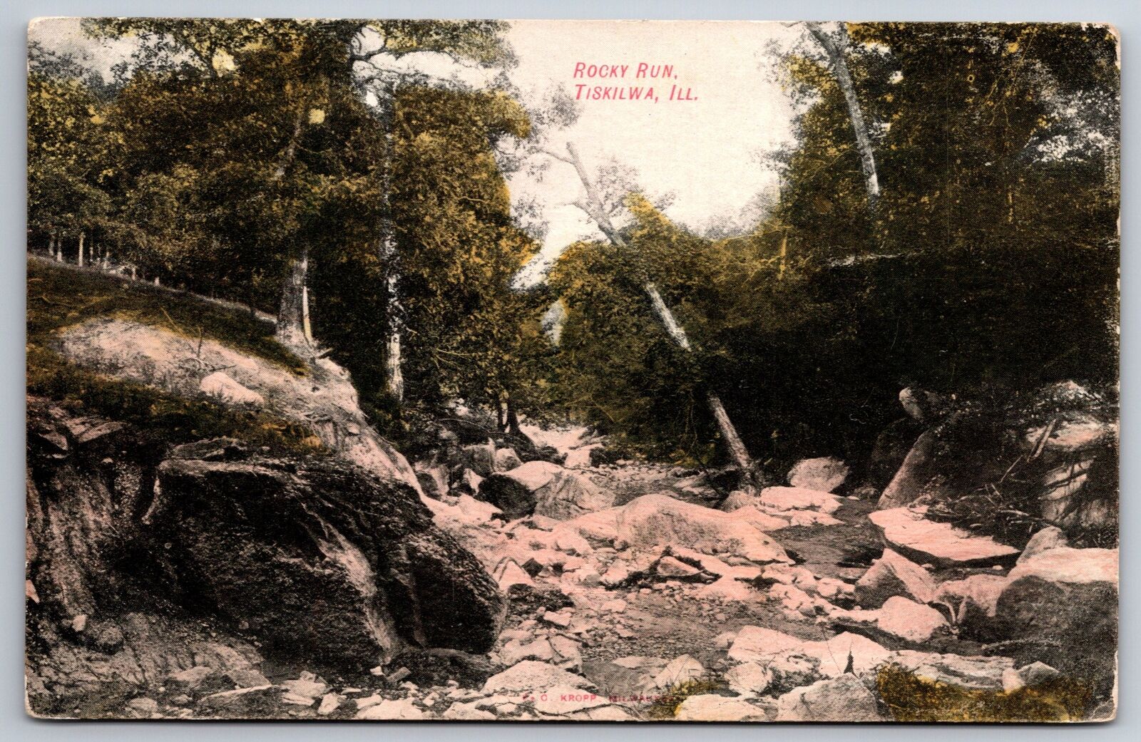 Tiskilwa Illinois~Rocky Run~1909 Postcard