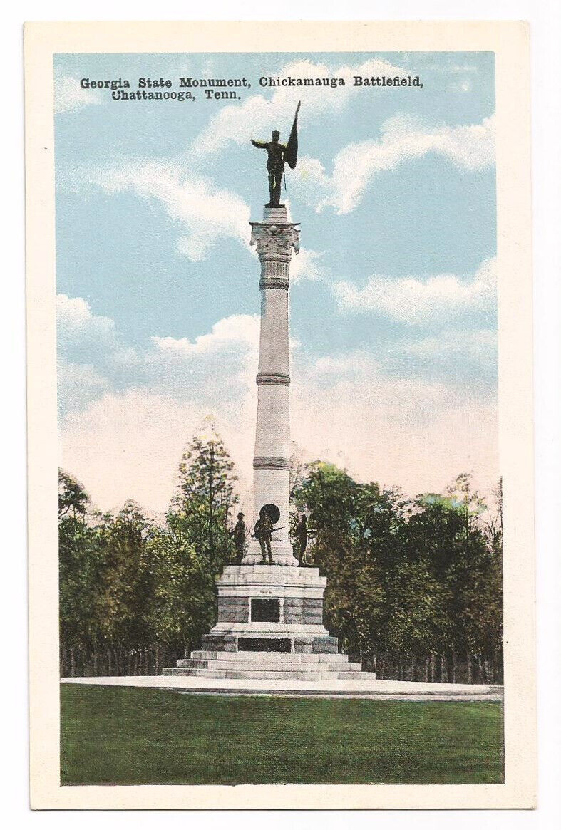 Chattanooga TN Postcard Chickamauga Battlefield Georgia Monument c1920s