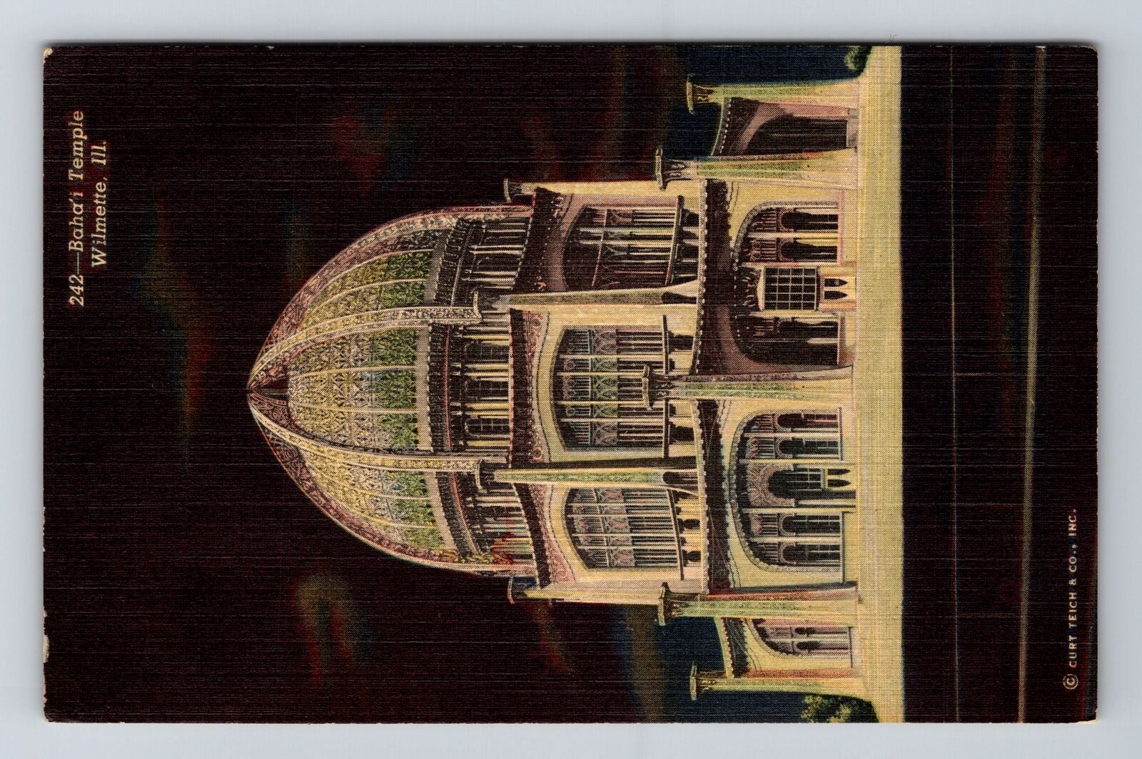 Wilmette IL-Illinois, Baha\'I Temple, Vintage Postcard