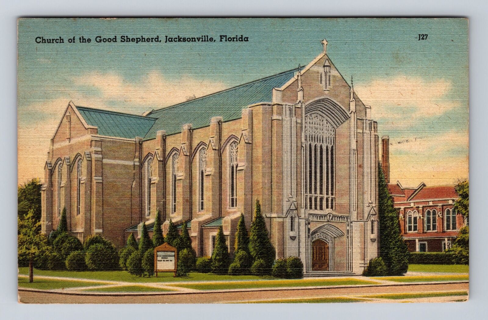 Jacksonville FL-Florida, Church of Good Shepherd, Antique Vintage Postcard
