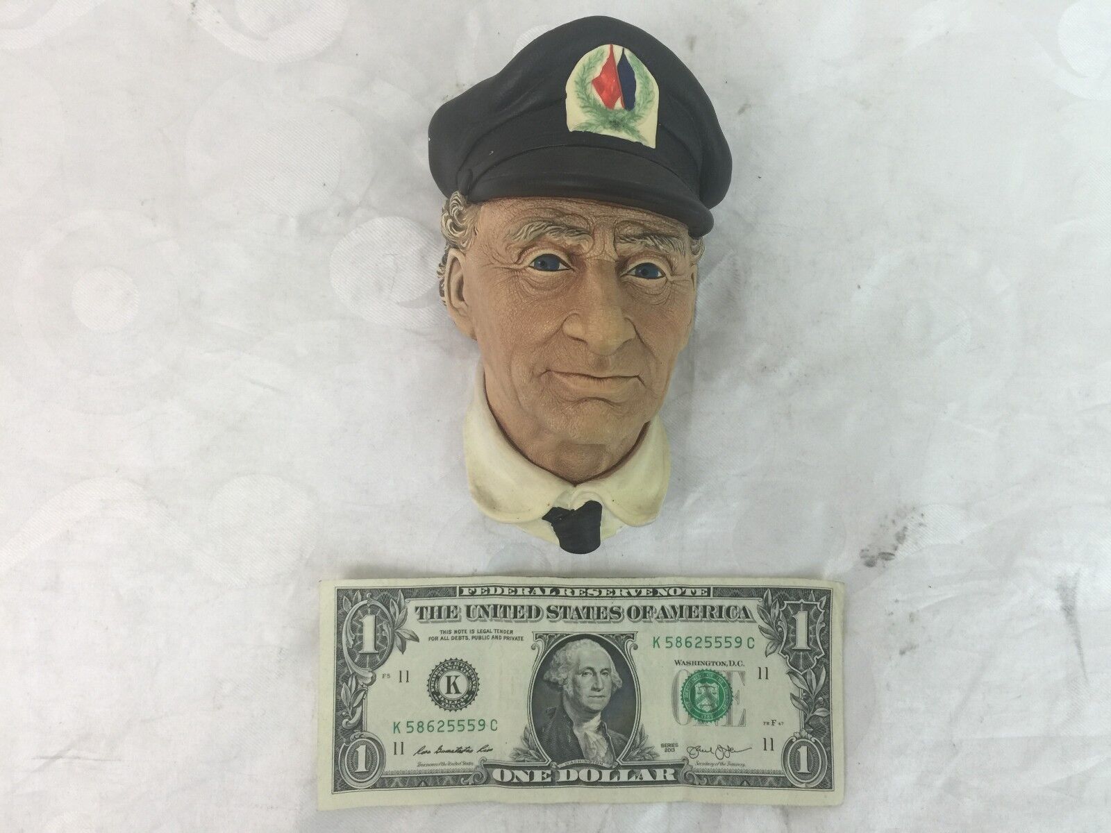 1972 Bossons Retired Sea Captain Head Hand Painted Chalkware Wall Decor England