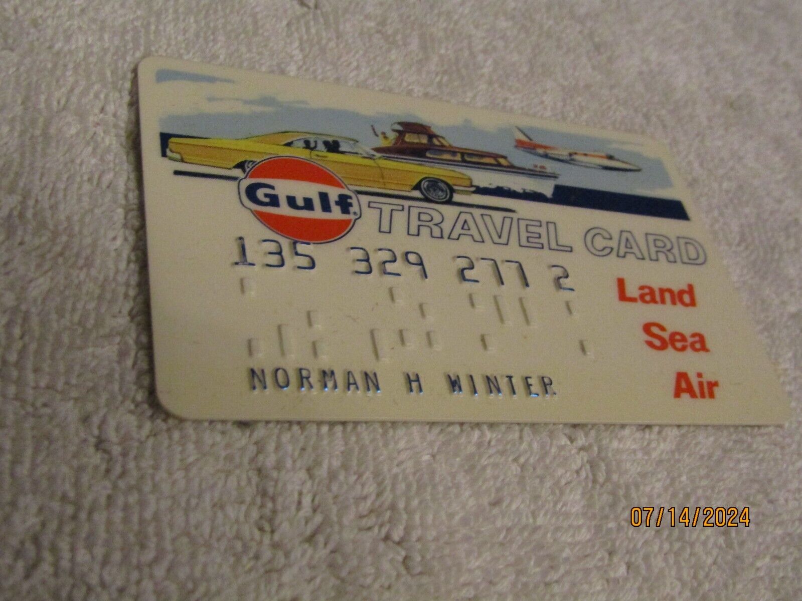 Vintage Gulf Travel Card Land Sea Air Credit Card 1960s BA Holiday Inn Skelly