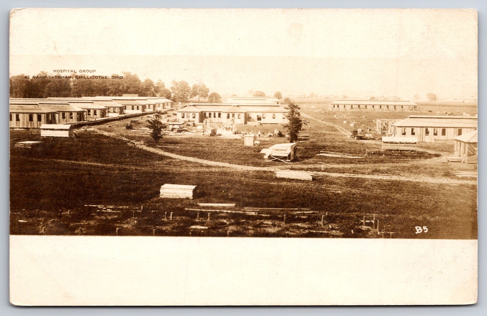 Chillicothe Ohio~Camp Sherman~Hospital Group Birdseye View~c1910 RPPC