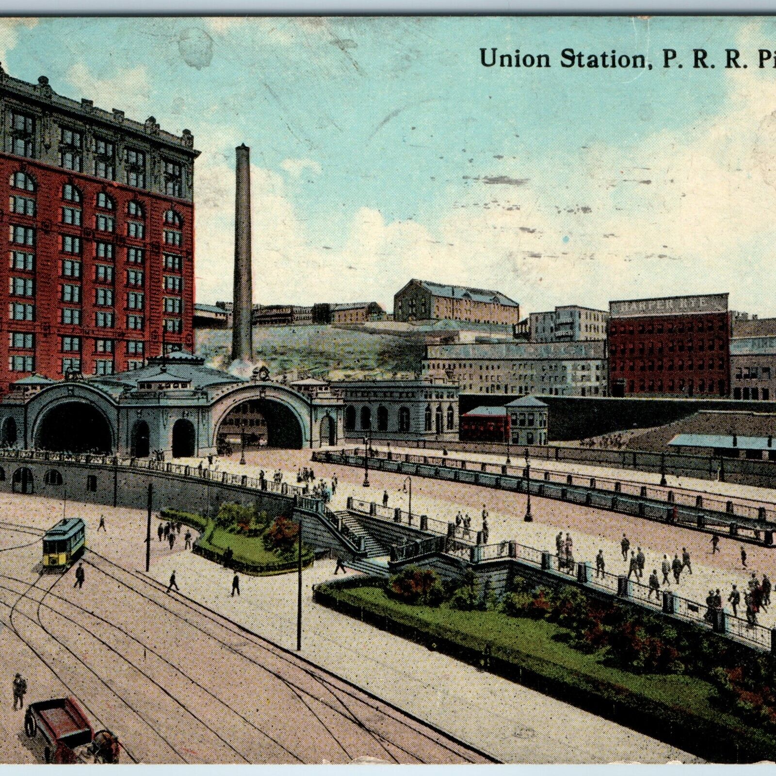 c1910s Pittsburgh, PA Pennsylvania Railroad\'s Union Station PRR Train Depot A198