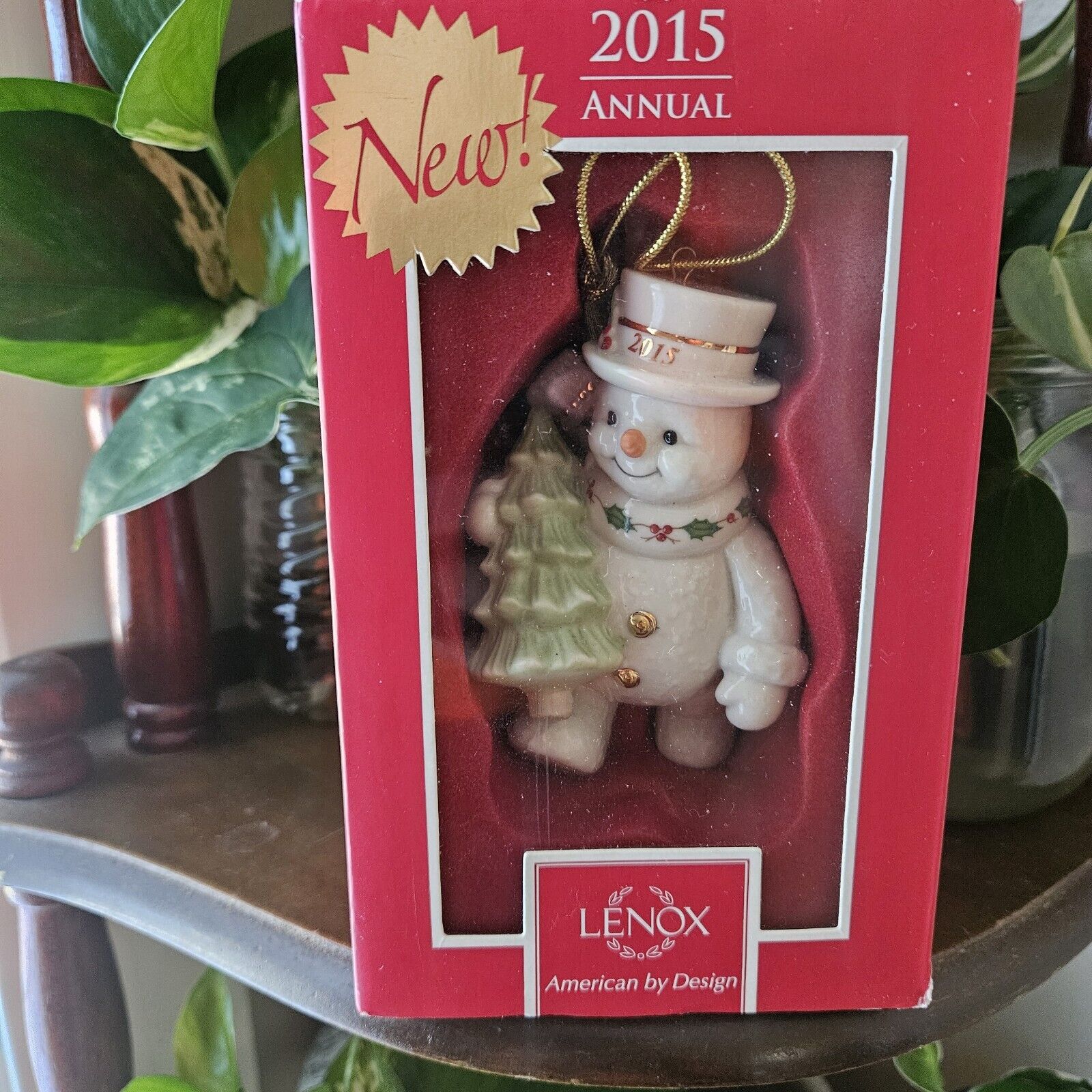 2015 Lenox Happy Holly Days Snowman Ornament In Original Box
