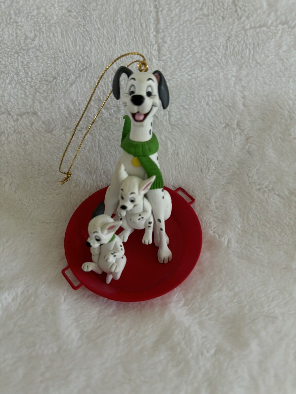 Disney 101 Dalmations Pongo And Puppies On Sled Ornament 26231 105