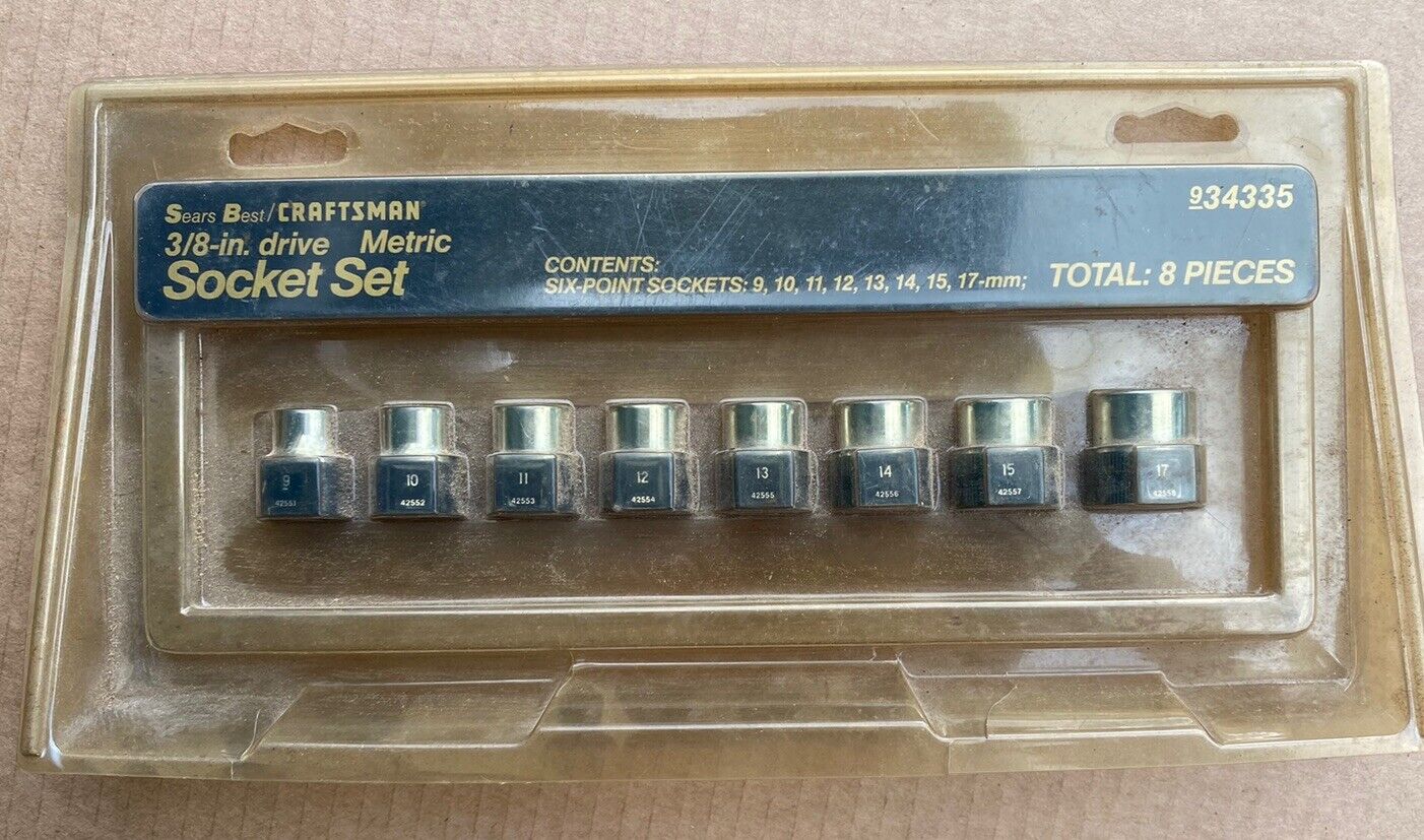 Craftsman Metric Socket Set w/ Plastic Collars 3/8” Drive USA Made 8pc 34335