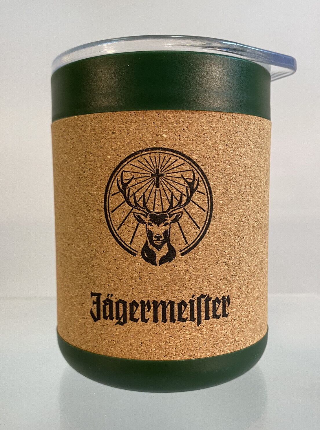 Jagermeister Cork Insulated Travel Coffee Cup Tailgate Tumbler Mug 10oz W/Lid