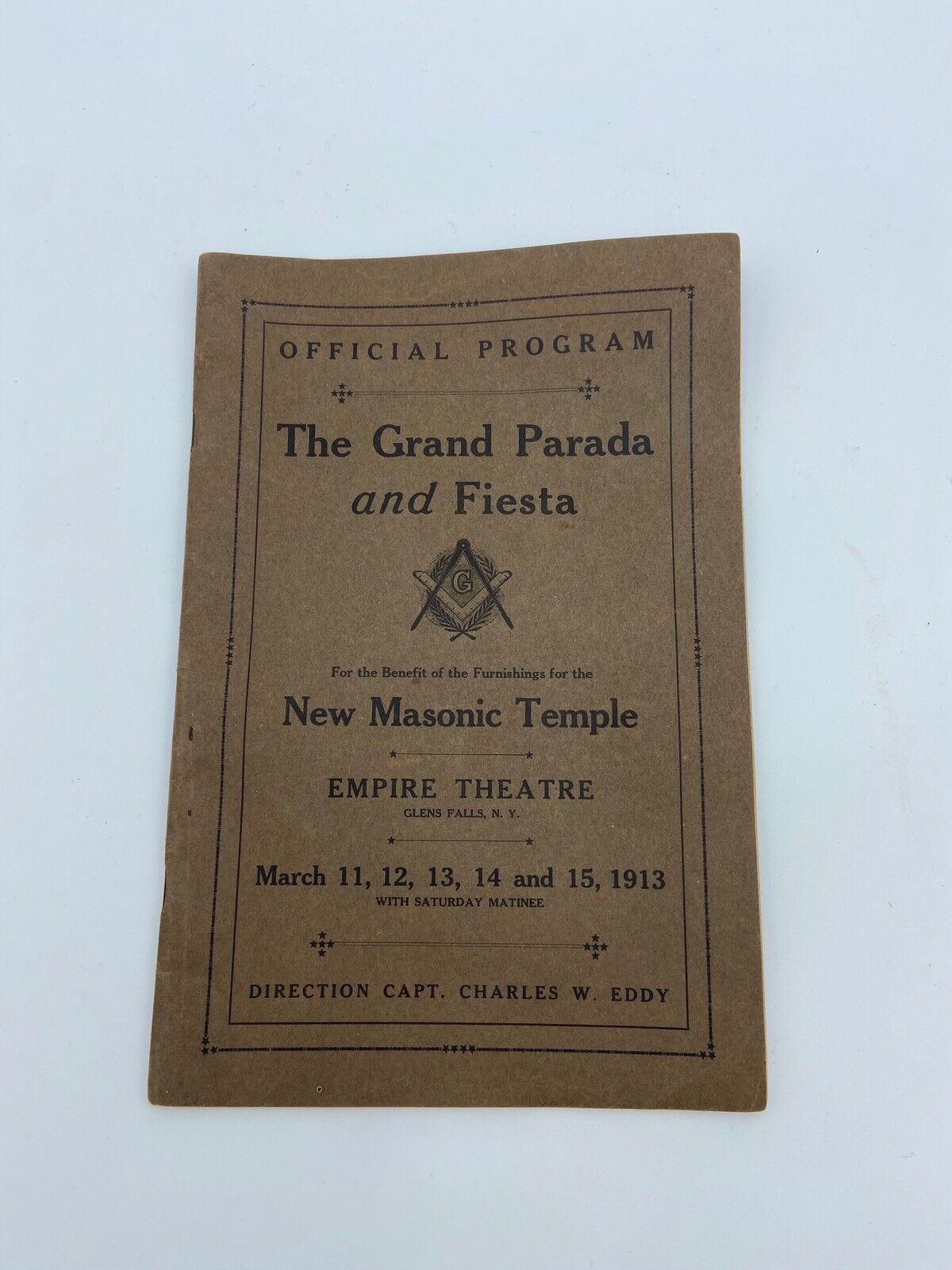 The Grande Parada And Fiesta New Masonic Temple Glens Falls NY March 1913program